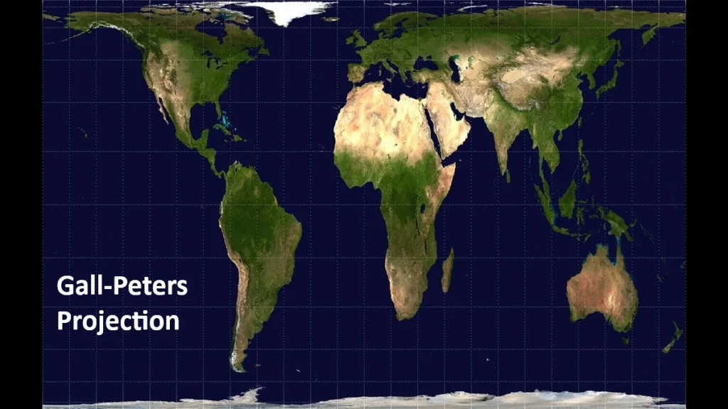 Gall-Peters-Projektion zeigt echte Flächenverhältnisse der Kontinente